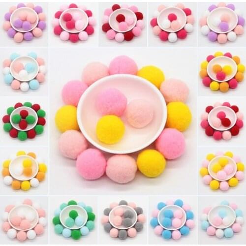 30mm Mixed color Pompom Kids Toys Craft DIY Soft Pom Poms Wedding Party Home Decoration Sewing On Cloth Accessories 30pcs