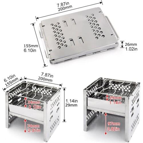 Captain Stag Stove Bonfire Folding Smart Grill B6 Type With Bag Adjustable Barbecue Grill Portable Foldable Bbq Stand