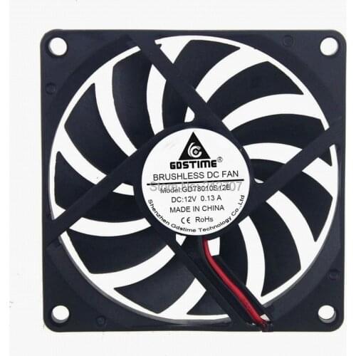 5pcs/lot Gdstime DC 12V 2Pin 8cm 80*10mm 8010 80mm Axial Cooling Fan