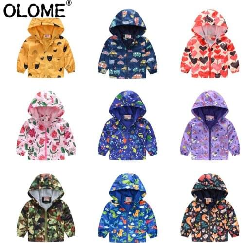 Girls Windbreaker Baby Boy Jacket Toddler Spring Jacket Childrens Outwear OLOME Outdoor Clothes for Kids Camo Flora Jacket