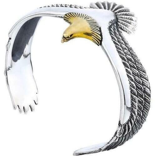 Vintage Eagle Bracelet Cuff Open Adjustable Bangle Creative Wildlife Jewelry Gift for Boyfriend Valentine Bangles Bracelets