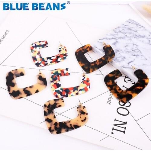 Acrylic Earrings Bohemian 2019 Women Drop Acetate Earing C Shape Jewelry Big Statement Fashion Gifts for Long luxury trendy cc g