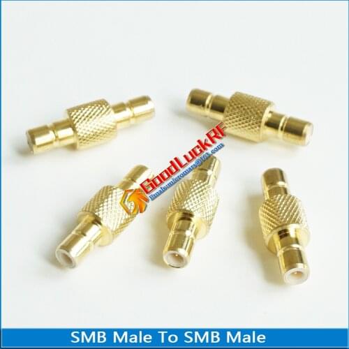 1X Pcs High-quality SMB 2 Dual Male Connector Socket SMB Male To SMB Male Plug Gold Plated Brass Straight Coaxial RF Adapters