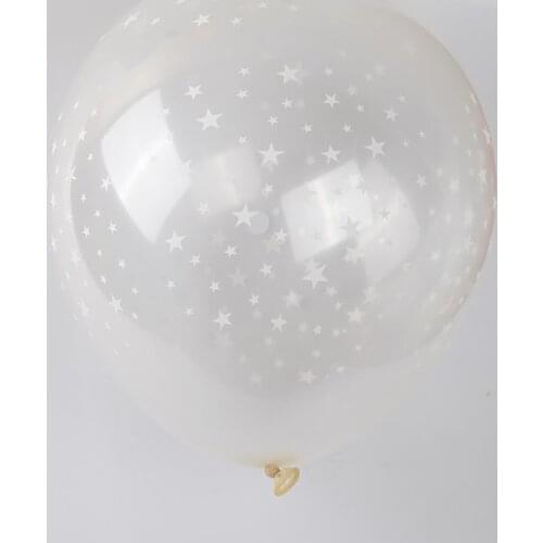 10pc / lot 12 inch transparent star print latex balloon theme wedding birthday party decorations kids baby shower balloons