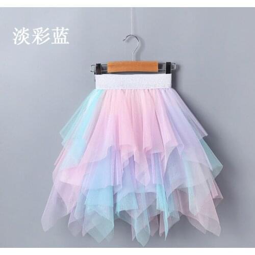 2-10Yrs Children Girls Tie-Dye Skirts Bottomst Girls Tutu Skirts Puff Princess Dance Skirts