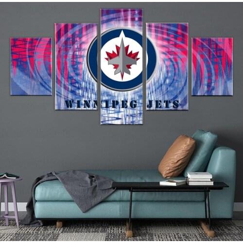5 Piece Canvas Art Ice Hockey Sport Poster Logo Poster Paintings on Canvas Wall Art for Home Decorations Wall Decor Unique Gift