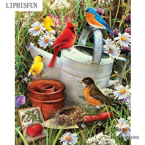 5D DIY Full Square Drill Diamond Drawing Cross Stitch Flower & Bird Rhinestone Embroidery Mosaic Home Decor