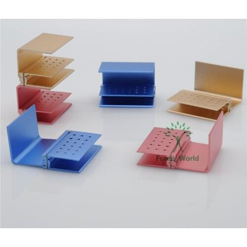6Pcs FG RA Burs Holder Block Blocks High \ Low Speed New 18 Hole Dental Lab
