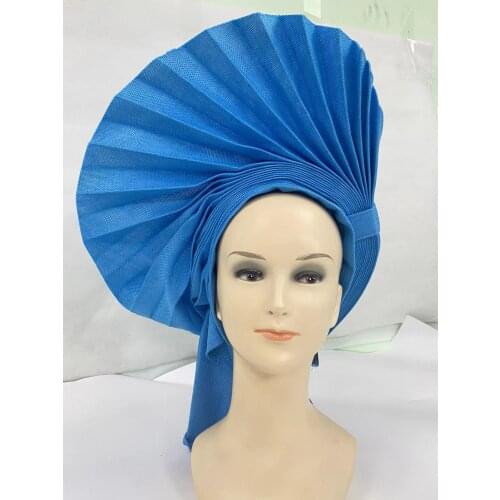 African headties turban femme auto gele nigerian aso oke head wrap women hat high quality for party1set