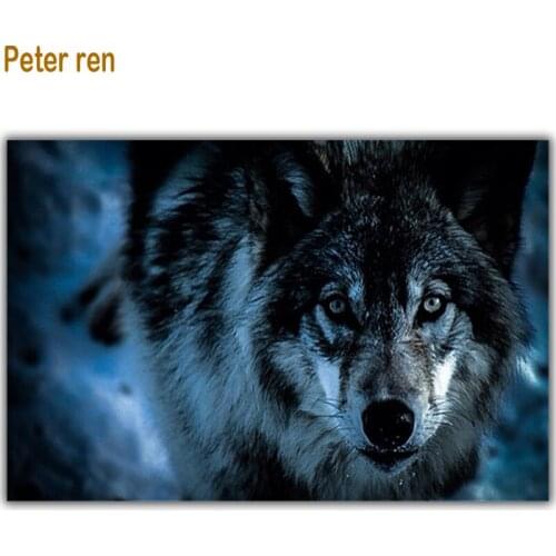 Peter ren Diamond painting DIY Diamante Rhinestones for needlework Round \ Square Mosaic Full Canvas for embroidery "Night Wolf"