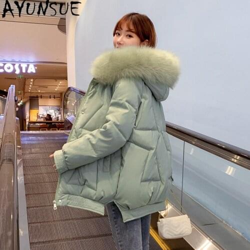 AYUNSUE Winter Jacket Women Hooded Parka Thick Down Cotton Coat Female Warm Oversized Puffer Jacket Korean Femme Parkas KJ6099