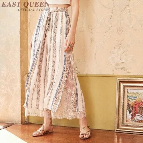 Social alce open side Business office Palazzo culotttes wide leg pants women female baggy ladies elegant pants trousers AA3969