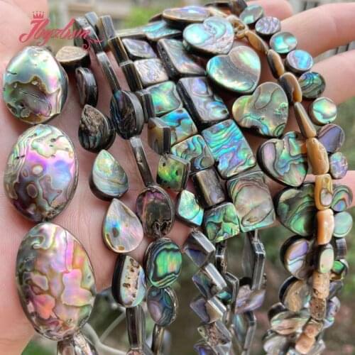 Natural Abalone Shell Multicolor Beads Loose spacer Stone Beads For DIY woman man Necklace Bracelet Jewelry Making Strand 15"