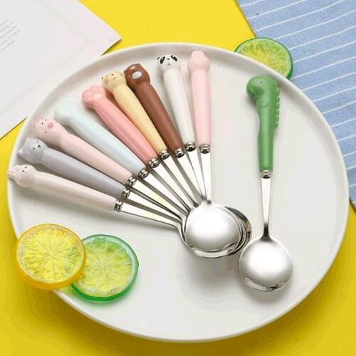 Baby Gadgets Tableware Set Children Utensil Stainless Steel Toddler Dinnerware Cutlery Cartoon Infant Food Feeding Spoon Fork