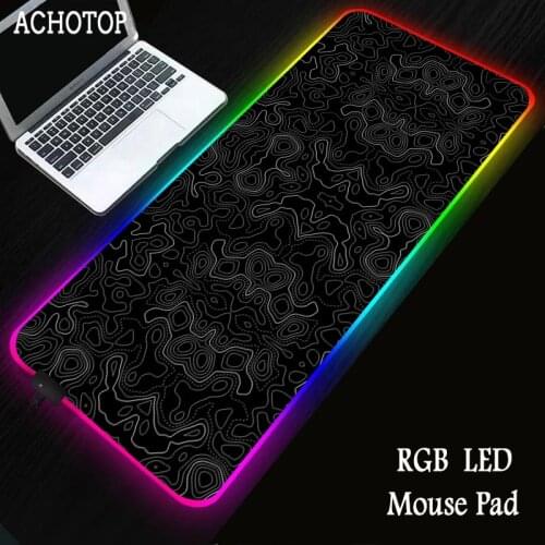 Black Abstract Texture Gaming Mouse Pad Computer Mousepad RGB Large Gamer XXL Mouse Carpet Mause Pad PC Desk Mat with Backlit
