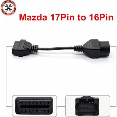 Best quality for Mazda 17Pin to 16Pin OBD2 OBD II Cable Connector cable for Mazda 17 pin connect adapter Free Shipping