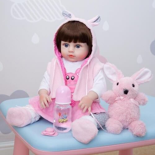 KEIUMI 19 Inch Fashion Cute Style Full Silicone Reborn Baby Menina Reborn Dolls Babies Lifelike Princess For Kids Birthday Gifts