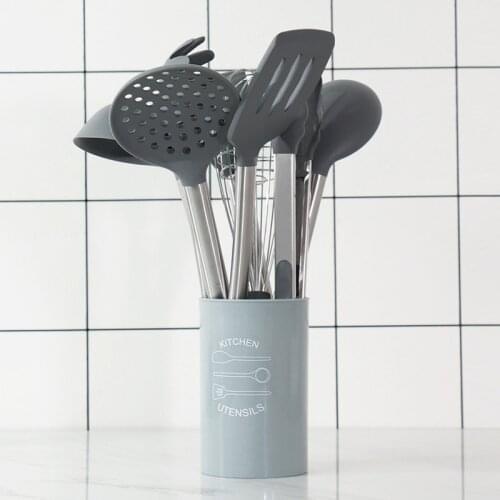 Kitchen Silicone Kitchenware Non-stick Cooking Kitchen Utensils Set Tools Spatula Beaters Shovel Spoon Tool Set With Storage Box