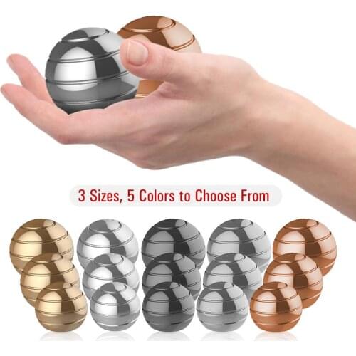 Finger Gyro Spinner Desktop Decompression Rotating Spherical Gyroscope Metal Tabletop Ball Gyro Optical Illusion Flowing Finger