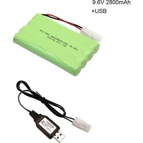 9.6V 2800mAh NI-MH battery with USB charger for RC toys 9.6v battery group Kep-2p Plug/Tamiya plug high capacity nimh batteries