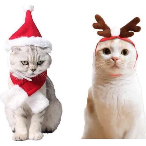 2020 Newest Christmas Hairband For Pet Dog Cat Funny Elk Reindeer Antlers Red Puppy Headwear Xmas New Year Decor 3