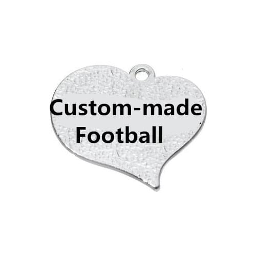 Alloy Heart Charms Pendant For DIY Football Basketball Hockey Sports Team Charm Bracelet & Necklace Jewelry Making