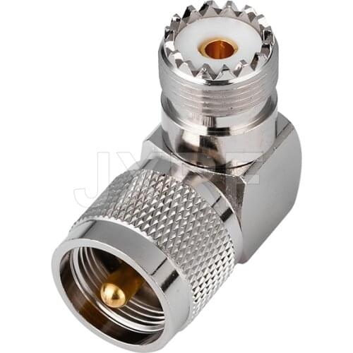 1pcs RF connector 90 Degree UHF Plug Male PL259 To SO239 Female Jack Connector Right Angle Adapter Connector VC532 P40 Free ship