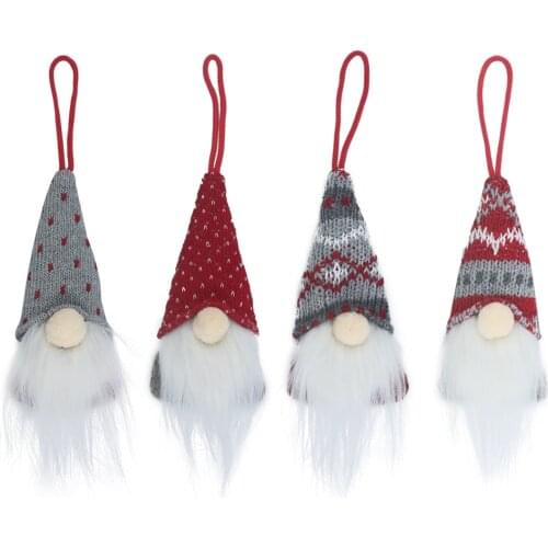 Christmas Cane Faceless Doll Pendant Old Man Doll Pendant Doll Pendant Decorations 4PCS/Set