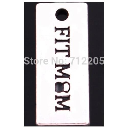 DIY necklace and bracelet Antique Silver 50pcs zinc alloy Vintage Rectangle Fit MOM Kettle bell Charms