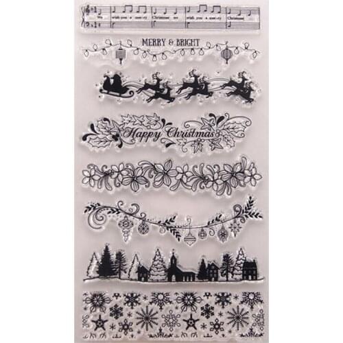 Christmas Tree DIY Silicone Clear Stamp Cling Seal Scrapbook Embossing Album Decor Festival Supplies