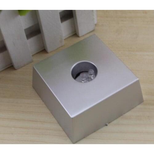 Unique trapezium Crystal Display Base Stand 3 LED Light alternate colors and brightens up any transparent SN1763