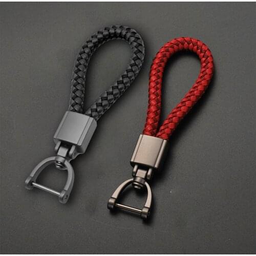 Universal Car Fob Keychain Metal Keyring Braided Rope Keychain Metal Keyrings Key Chains Unisex Auto Key Ring