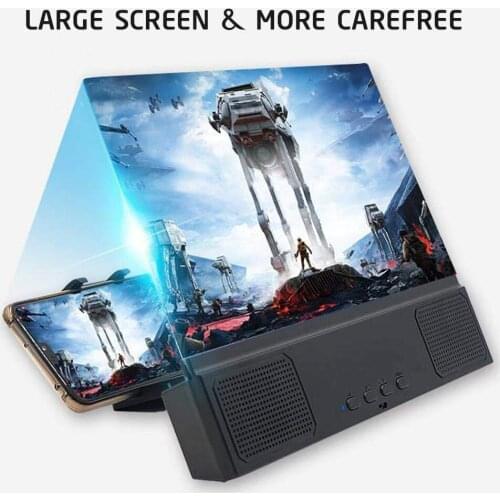 12 Inch Pull Typer Cell Phone Amplifier 3D Effect High Definition Large Screen With Desk Holder Magnifying Folding For Movie