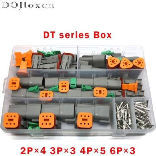 1 BOX 250 Pcs Deutsch DT Series Waterproof Wire Connector Kit DT06-2 3 4 6S DT04-2 3 4 6P Automotive Sealed Plug With Pins Box