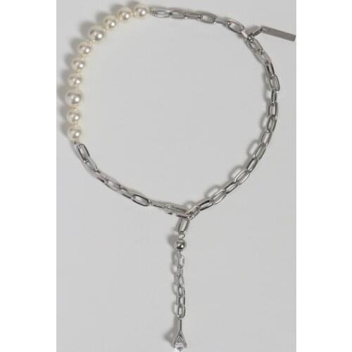 Chaopai Pearl Necklace White Gold French clavicle Chain