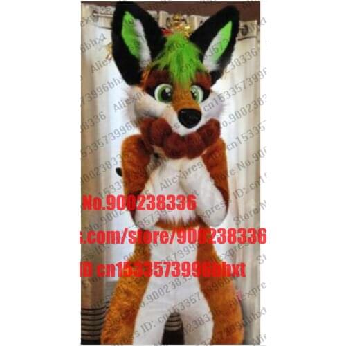3-D Eyes Fursuit Fullsuit Teen Green Hair Costumes BROWN Dog Fox Furry Suit Custom For Child Adult