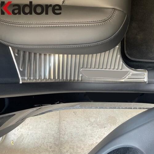 Door Sill Scuff Plate Cover For Tesla Model Y 2020 2021 2022 Stainless Steel Inner Door Guard Threshold Pedal Car Styling 4pcs