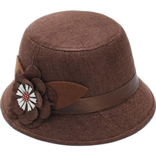 6 Colors Floral Ribbon Linen Sun Hat Comfortable Vintage Elegant Solid Outdoor Travel Cycling Picnic Bucket Cap