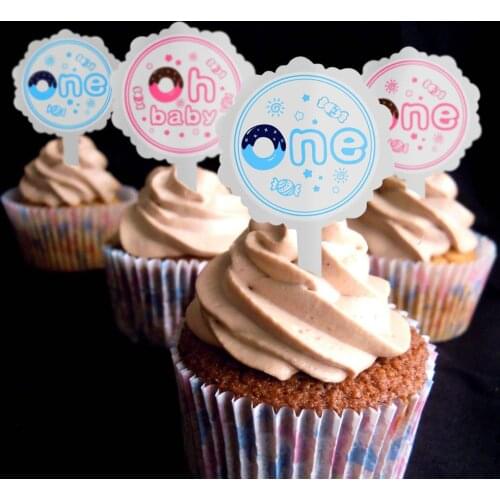 6Pcs/set One Cake Topper Donut Grow Up Birthday Party Decoration Oh Baby Baby Shower Party Decoration Supplies