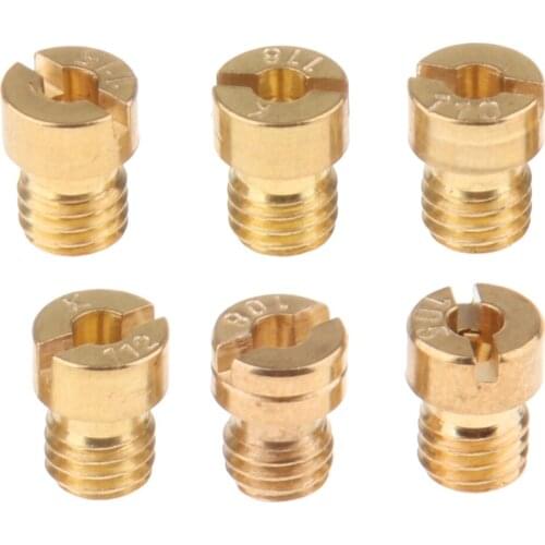 6x Injector Nozzles Motorcycle Carburetor Main Jet 6 Size: 105 108 110...118