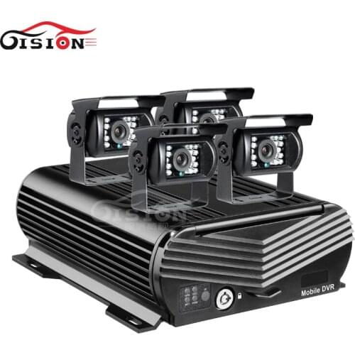 GPS HDD 2TB Hard Disk I/O 4CH Car Dvr Video Recorder 4Pcs 2.0MP HD Car Parking Reverse Rear View Camera Kits For Bus Taxi Van
