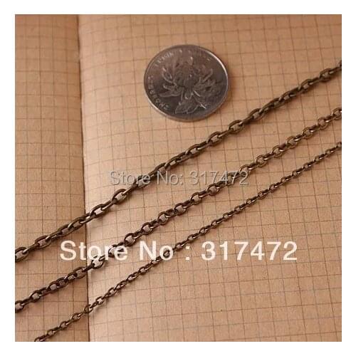Ship Free~ DIY accessories - 3*4MM round cross chain / Adjust the chain / 0 type chain (ancient bronze)