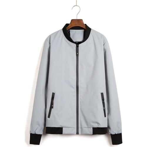 Baseball jacket New mens bomber jacket Casual Stand collar zipper coat Spring autumn male Solid color thin outwear plus size 5XL