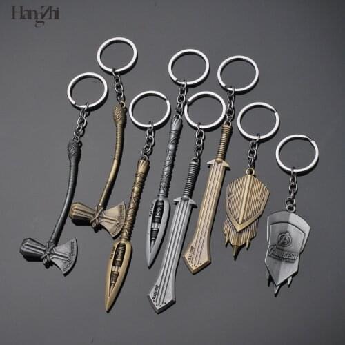 Hangzhi latest superhero series Infinity War Rotating Thor New Hammer Storm Tomahawk Keychain Cool Fashion Accessories