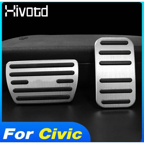 Hivotd Car Brake Clutch Pedal Cover Non-Slip Pad Trim Protection Interior Accessories Styling For Honda Civic 10th 2016-2021