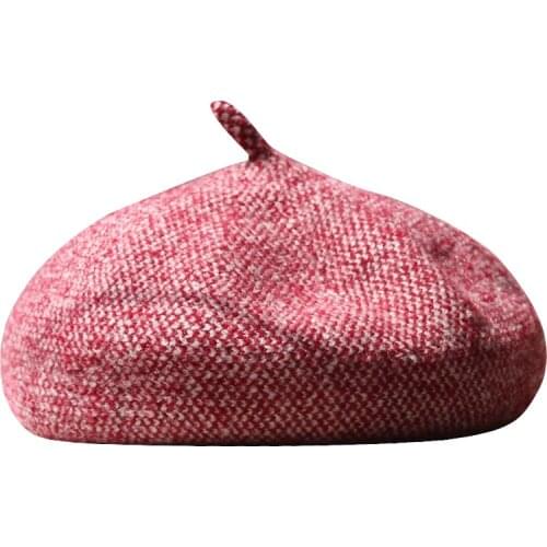 KENSHELLLEY High Quality Winter Fashion Beret British Knitting Artist Beret Beanie Vintage Wool Painter Beret For Lady Girl