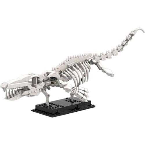 MOC Dinosaur Behemoth Mosasaur Fossil Building Blocks Skeleton Model DIY Bricks Idea Kids Toy Birthday Best Gifts Brain Game