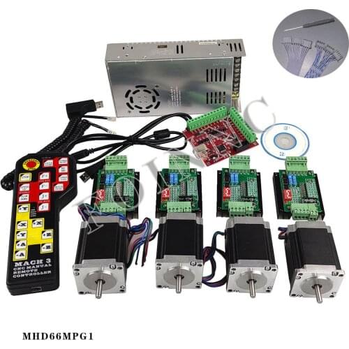 CNC controller set, 4 axis, 4 TB6600, Nema23 stepper motor controller, sys power electronic steering wheel control, promotion