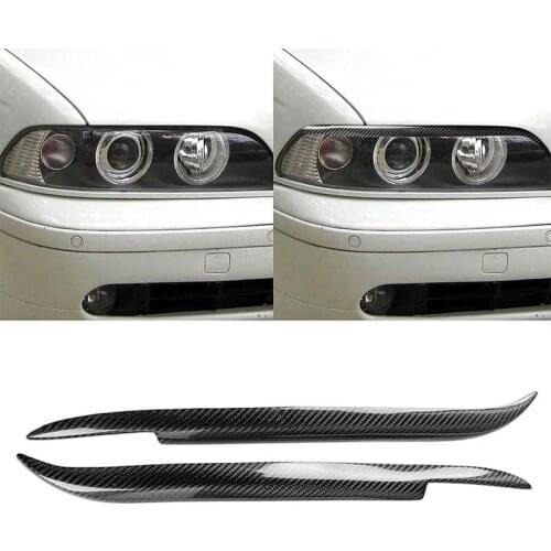 Car Front Headlight Cover Eyebrows Eyelid Trim Sticker For BMW 5 Series E39 525 528 530 M5 1997~2003 Eyelid Molding Trim Cover
