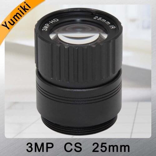 Yumiki CCTV Lens 25mm IR 1/2.5 Inch 3MP F1.4 Fixed CS Mount Mega Lens 1080P HD For IP HD CVI SDI Camera IP Camera